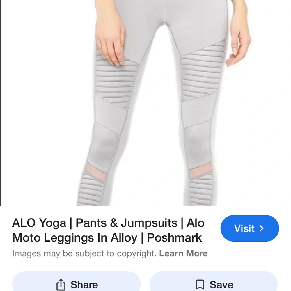ALO moto Yoga Light Gray Leggings